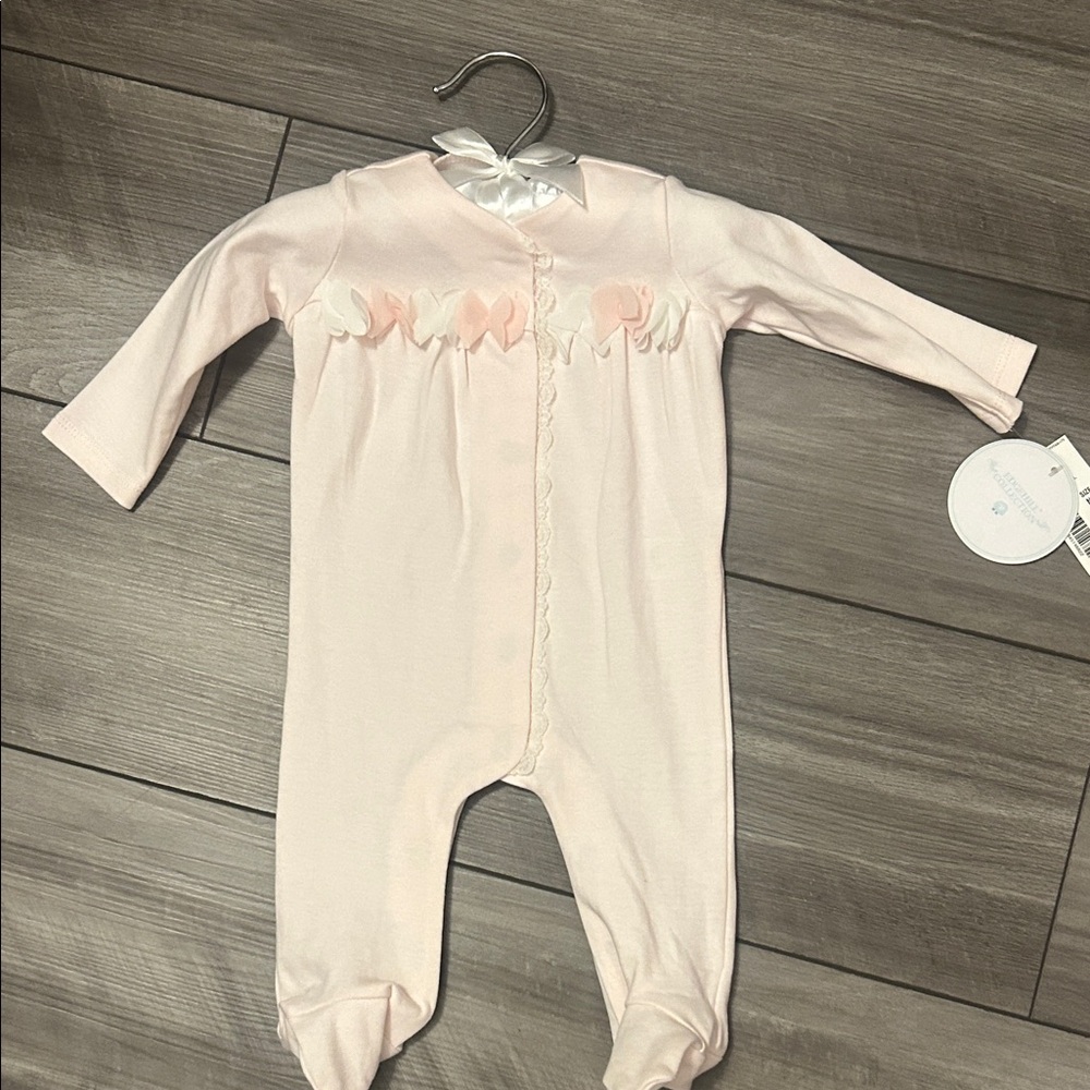Edgehill Collection Soft Pink Ruffled Footie